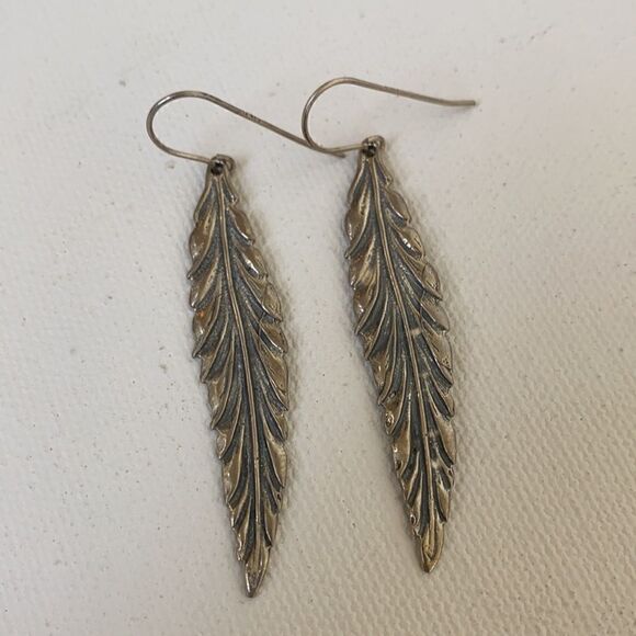 Lightweight Silver Feather Earrings  - Picture 5 of 5